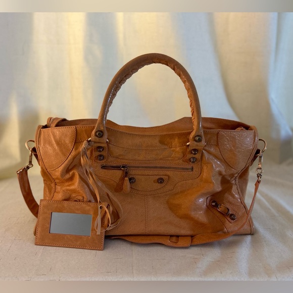 BALENCIAGA Neo Cagole City Burnt Pastel Orange Bag 🧡 RARE UNIQUE COLOR 🧡 - Picture 7 of 8